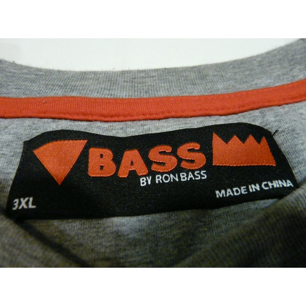 Bass by Ron Bass Graphic Tee Mens 3XL Gray Love Streetwear Cotton Shirt - Picture 4 of 7
